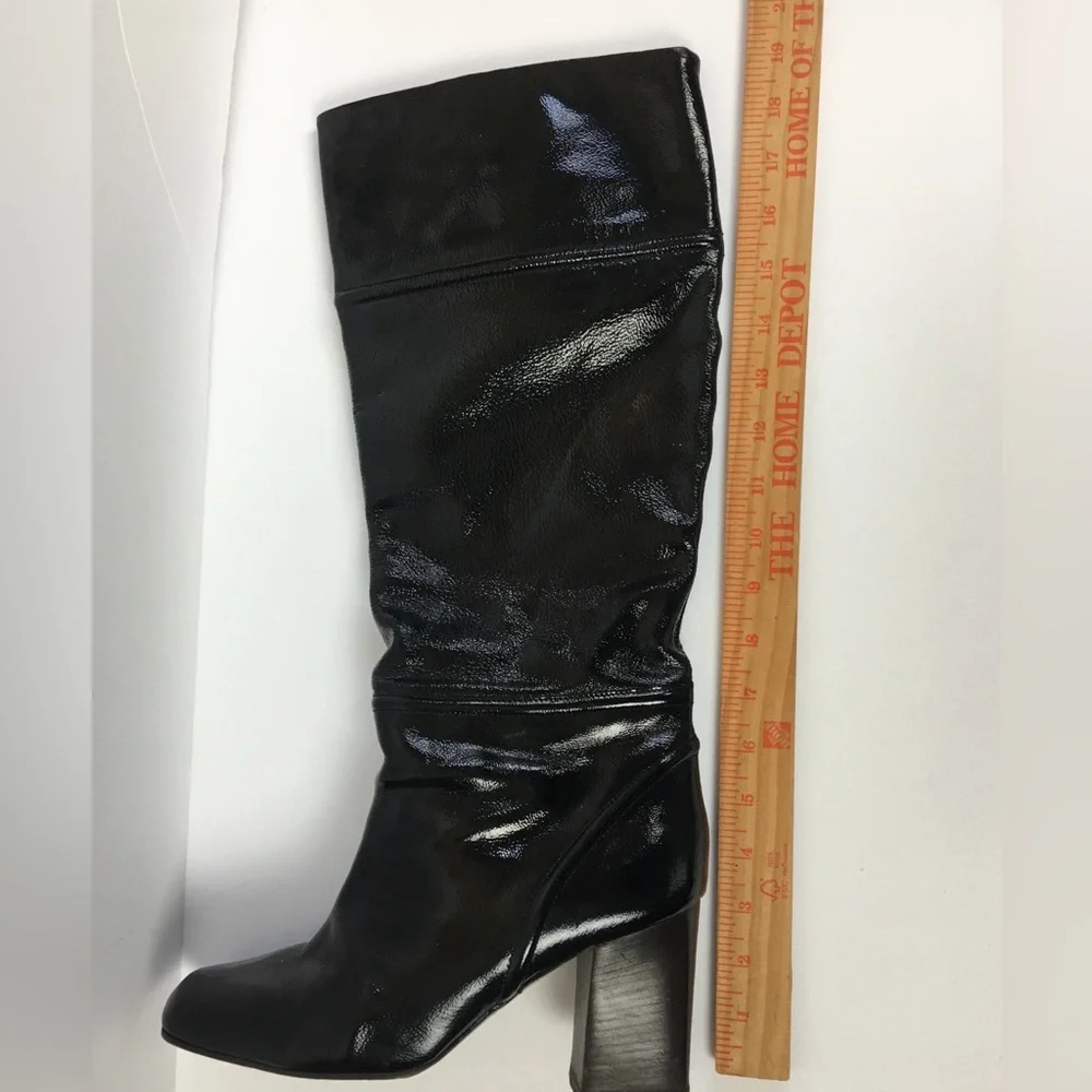 MARNI Made In Italy Designer Patent Leather Knee Boots In Black Size 41 (US11) - Picture 11 of 14